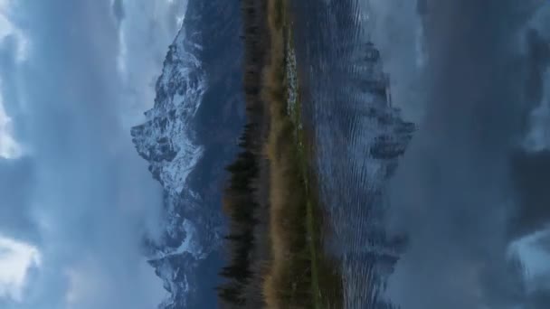 Pasmo Górskie Teton Odbicie Rzece Snake Zachodzie Słońca Lądowanie Schwabachera — Wideo stockowe