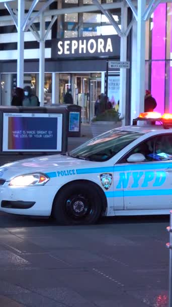 Νεα Υορκη Ηπα Ιανουαριου 2021 Αστυνομικό Τμήμα Νέας Υόρκης Αυτοκίνητο — Αρχείο Βίντεο