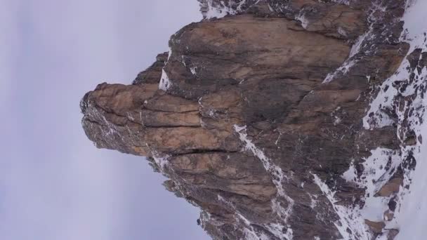 Montaña Gusela Cerca Giau Pass Invierno Belluno Dolomitas Italia Vista — Vídeos de Stock
