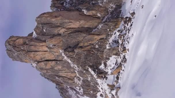 Gusela Mountain Bij Giau Pass Winter Belluno Dolomieten Italië Luchtfoto — Stockvideo