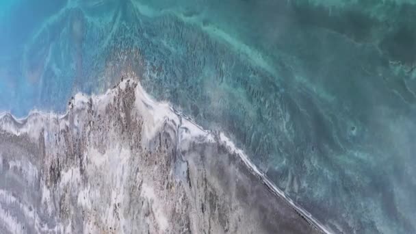 Λίμνη Salda Coastline Για Sunny Day Αρειανό Τοπίο Επαρχία Burdur — Αρχείο Βίντεο