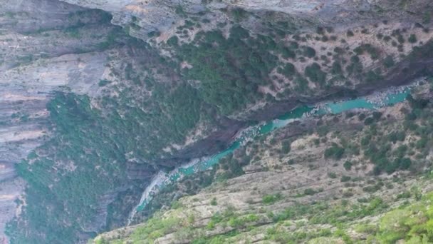 Falaises Canyon Tazi Turquie Jour Ensoleillé Vue Aérienne Drone Vole — Video