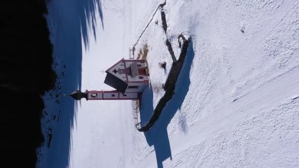 Kostel Jana Les Dolomity Slunný Zimní Den Jižní Tyrolsko Itálie — Stock video