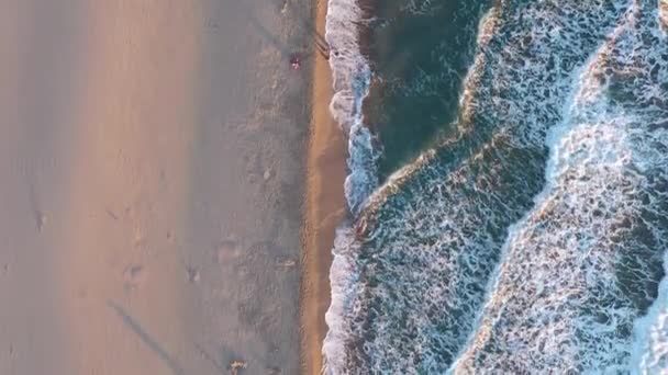 Playa Patara Atardecer Vista Aérea Arriba Hacia Abajo Pavo Drone — Vídeo de stock