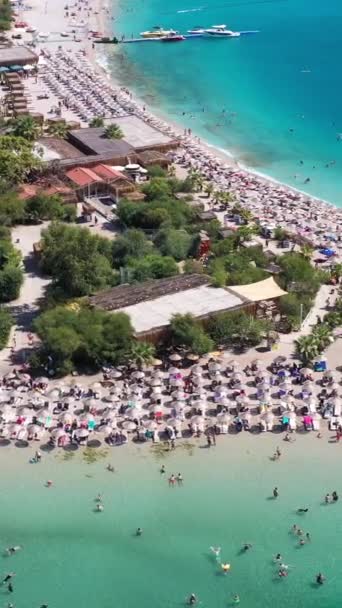Laguna Azul Día Soleado Vista Aérea Riviera Turca Oludeniz Turquía — Vídeos de Stock