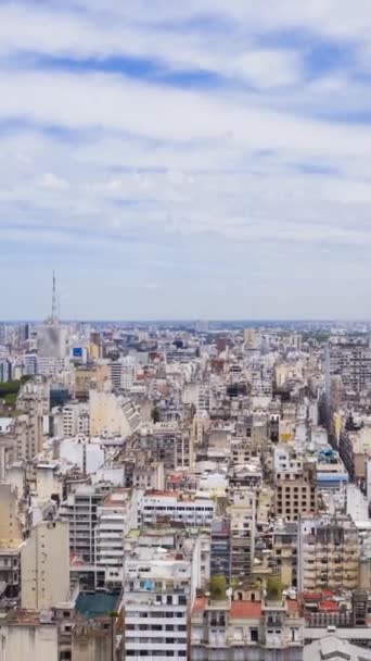 Ciudad Buenos Aires Día Soleado Hiper Lapso Aéreo Lapso Tiempo — Vídeo de stock