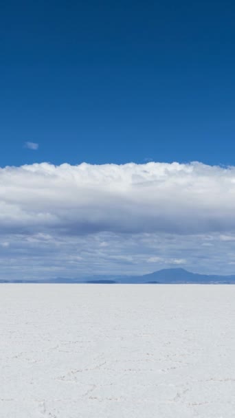 Uyuni Zout Flats Zonnige Dag Salar Uyuni Altiplano Bolivia Het — Stockvideo