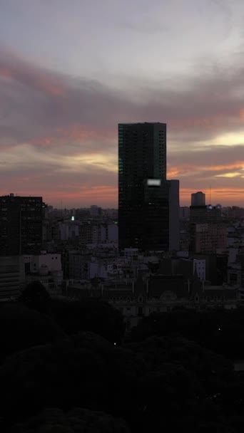 Die Skyline Von Buenos Aires Bei Sonnenuntergang Argentinien Goldene Stunde — Stockvideo