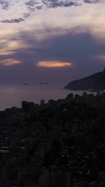 Cidade Rio Janeiro Noite Bairro Ipanema Boa Noite Crepúsculo Hora — Vídeo de Stock