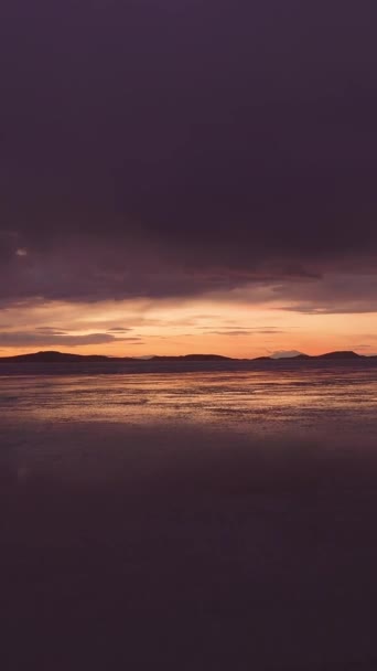Uyuni Salt Flats Sunset Salar Uyuni Vista Aérea Altiplano Bolivia — Vídeos de Stock