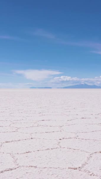 Uyuni Salt Flats Día Soleado Salar Uyuni Vista Aérea Altiplano — Vídeo de stock