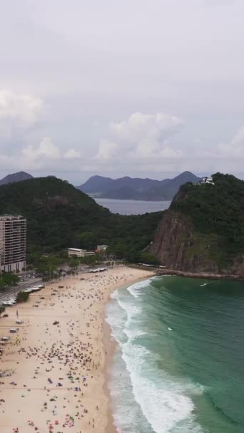 Cidade Rio Janeiro Praia Copacabana Oceano Atlântico Bairro Leme Vista — Vídeo de Stock