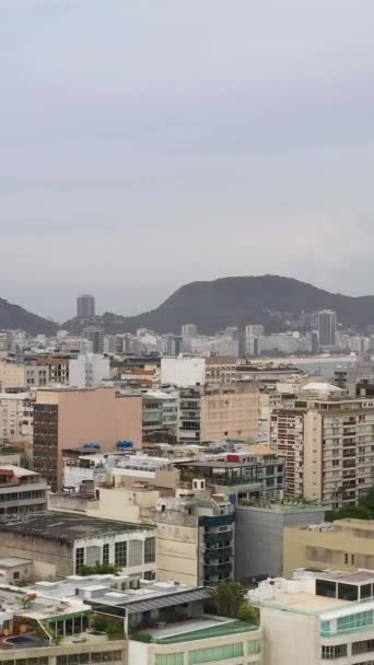 Stad Rio Janeiro Ipanema Buurt Luchtfoto Brazilië Drone Flies Zijwaarts — Stockvideo