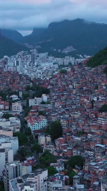 Cantagalo Pavao Pavaozinho Favelas Rio Janeiro Brasil Vista Aérea Orbitar — Vídeo de Stock