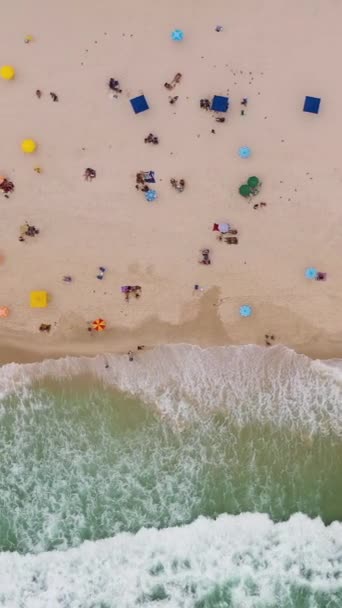 Copacabana Beach Atlantic Ocean Rio Janeiro Brazílie Letecký Pohled Dron — Stock video