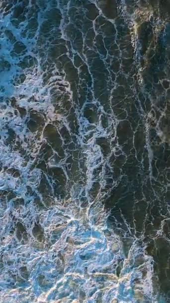Ατλαντικός Ναζαρέ Πορτογαλία Μεγάλα Κύματα Συντριβής Αεροφωτογραφία Υψηλής Γωνίας Κηφήνας — Αρχείο Βίντεο