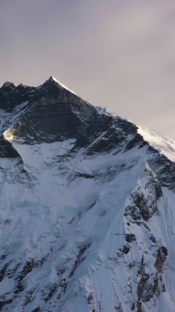 Lhotse South Face Při Východu Slunce Pohled Vrcholu Ostrova Himálajské — Stock video