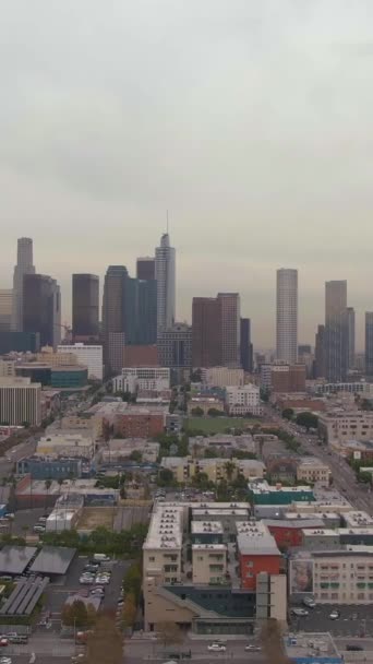 Los Angeles Downtown Californie Usa Vue Aérienne Drone Vole Latéralement — Video