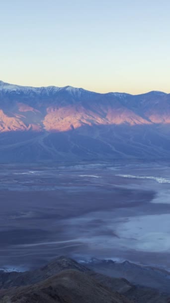 Dantes View Sunrise 美国加利福尼亚死亡谷 时间流逝 垂直录像 — 图库视频影像