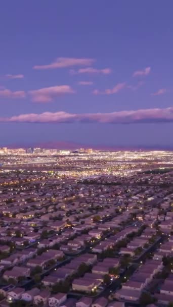 Las Vegas Skyline Evening Twilight Nevada Estados Unidos Hiper Lapso — Vídeos de Stock