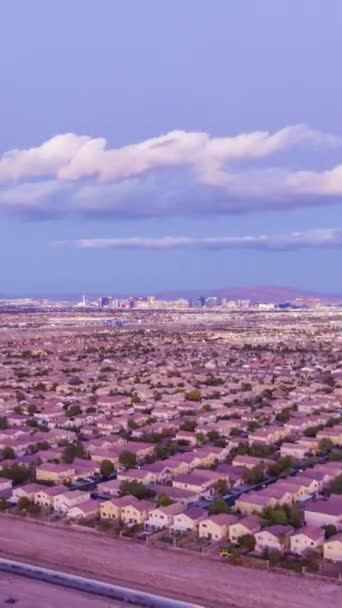 Las Vegas Cityscape Tramonto Nevada Stati Uniti Iper Lapse Aerea — Video Stock