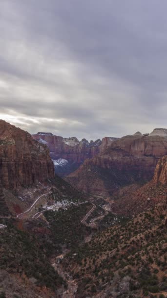 Canyon Overlook Parque Nacional Zion Atardecer Utah Estados Unidos Time — Vídeos de Stock