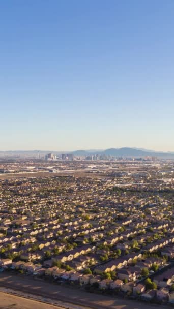 Лас Вегас Skyline Солнечный День Сша Воздушный Гипер Лапс Лапс — стоковое видео