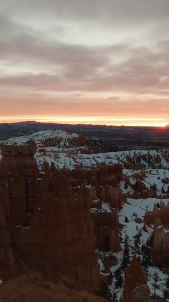 Bryce Canyon Hiver Lever Soleil Utah États Unis Panoramique Vidéo — Video