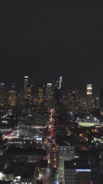 Geceleri Los Angeles City Şehir Merkezi Araba Trafiği Kaliforniya Abd — Stok video