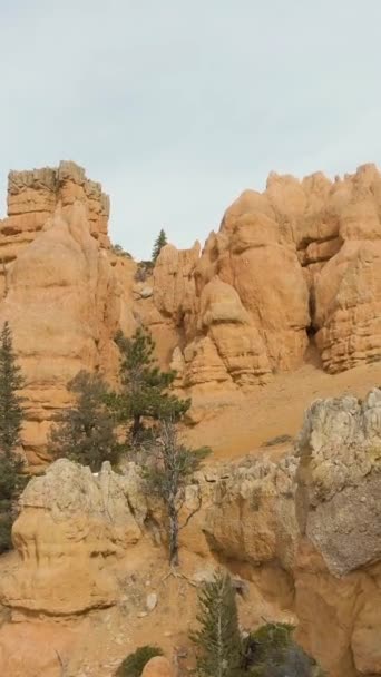Red Canyon Dia Inverno Floresta Nacional Dixie Céu Nublado Utah — Vídeo de Stock