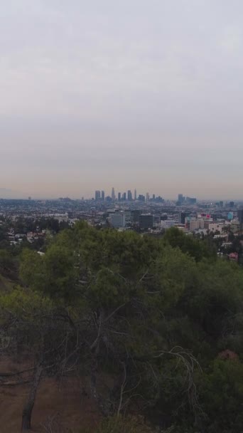Los Angeles Skyline Morning Califórnia Eua Vista Aérea Vista Hollywood — Vídeo de Stock