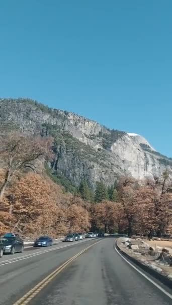 Valle Yosemite Usa Dicembre 2019 Guida Auto Nella Yosemite Valley — Video Stock