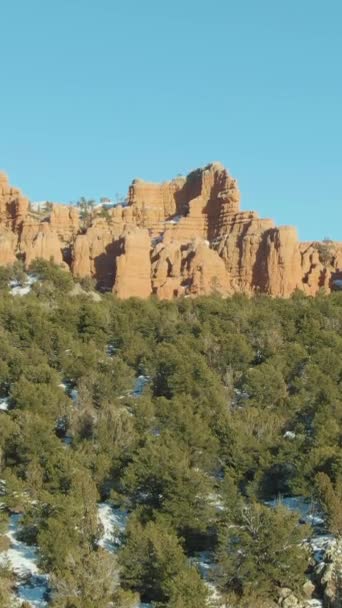 Red Canyon Inverno Floresta Nacional Dixie Utah Eua Vista Aérea — Vídeo de Stock
