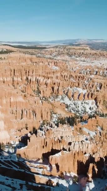 Hoodoos Bryce Canyon Winter Sunny Day Inspiration Point Bryce Canyon — Stock Video