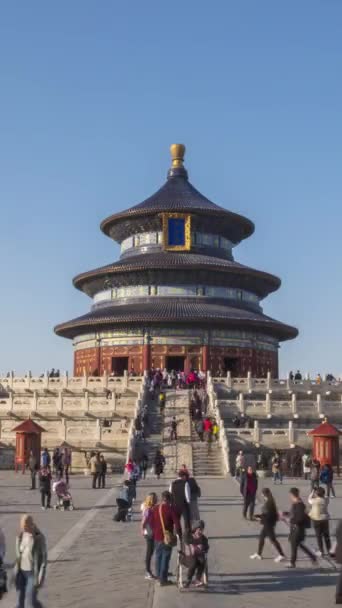 Beijing Mart 2019 Cennetin Tapınağı Hasat Turistler Çin Dua Salonu — Stok video