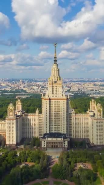 Ciudad Moscú Rusia Hiper Lapso Aéreo Lapso Tiempo Drone Vuela — Vídeo de stock