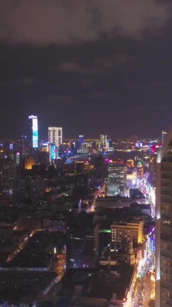 Шанхай Китай Марта 2018 Года Shimao International Plaza Lujiazui Skyline — стоковое видео