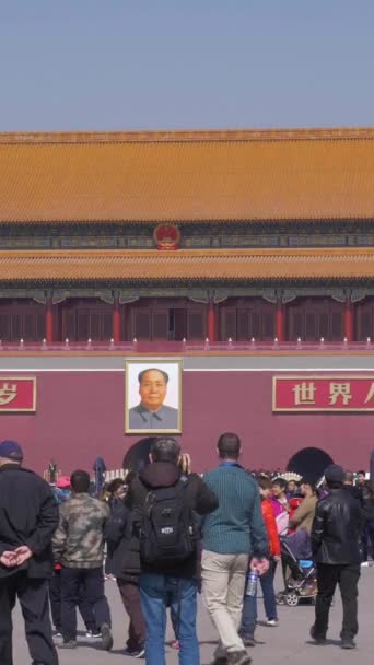 Beijing China 2019 Március Tienanmen Tér Kapu Tiltott Városhoz Tiszta — Stock videók