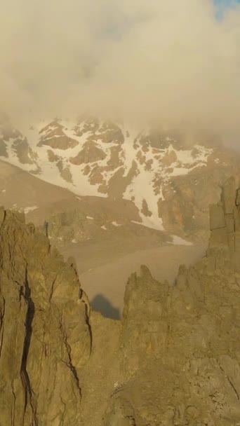Montagnes Rochers Tian Shan Coucher Soleil Parc National Ala Archa — Video