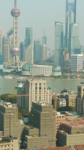 Шанхай Хуанпу Уезд Луцзяи Празднуют День Чистоты Китай Вид Воздуха — стоковое видео