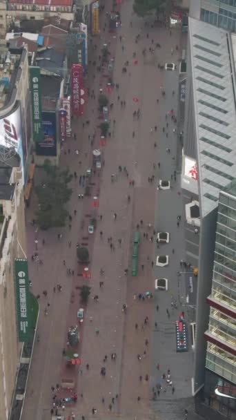 Шанхай Китай Марта 2018 Года Нанкинская Дорога Пешеходная Улица Районе — стоковое видео
