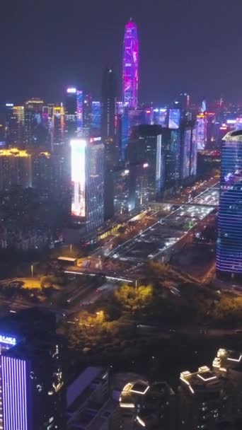 Шенчжэнь Китай Марта 2019 Года Городские Фестивали Световое Шоу Футянь — стоковое видео