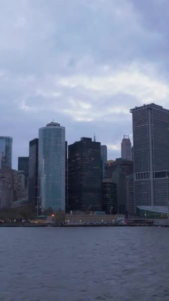 Αστικό Τοπίο Μανχάταν Στο Νέφος Νέφους Νέα Υόρκη Θέα Από — Αρχείο Βίντεο