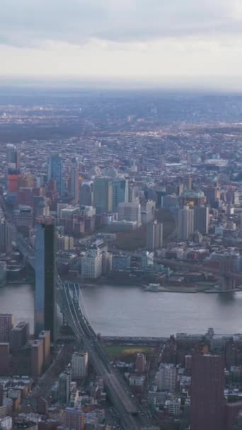 Brooklyn Und Manhattan Brücken Und Brooklyn Borough Luftaufnahme New York — Stockvideo