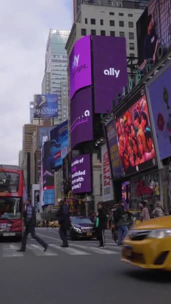 New York City Usa November 2018 Auto Verkeer Mensen Times — Stockvideo