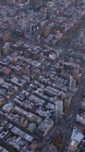 Krajobraz Dolnego Manhattanu Widok Lotu Ptaka Ujawnić Ujęcie Przechylić Kamerę — Wideo stockowe