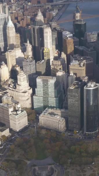 Lower Manhattan Battery Park Luchtfoto New York City Verenigde Staten — Stockvideo