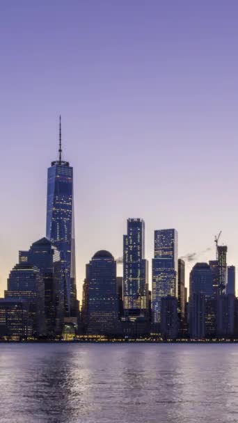 Στο Cityscape Του Κάτω Μανχάταν Νέα Υόρκη Στο Sunrise Ηνωμένες — Αρχείο Βίντεο