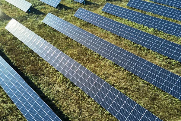Solar batery in field. Photovoltaic panels for solar energy production. Alternative sustainable energy sources development. Energy crisis in Europe