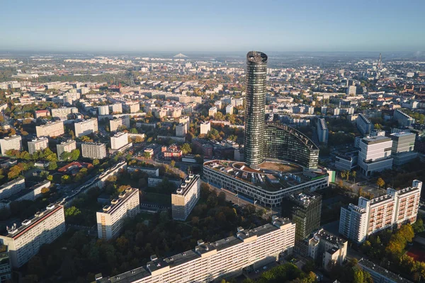 Breslauer Stadtpanorama Luftaufnahme Einer Modernen Europäischen Stadt Mit Wohnvierteln Und — Stockfoto